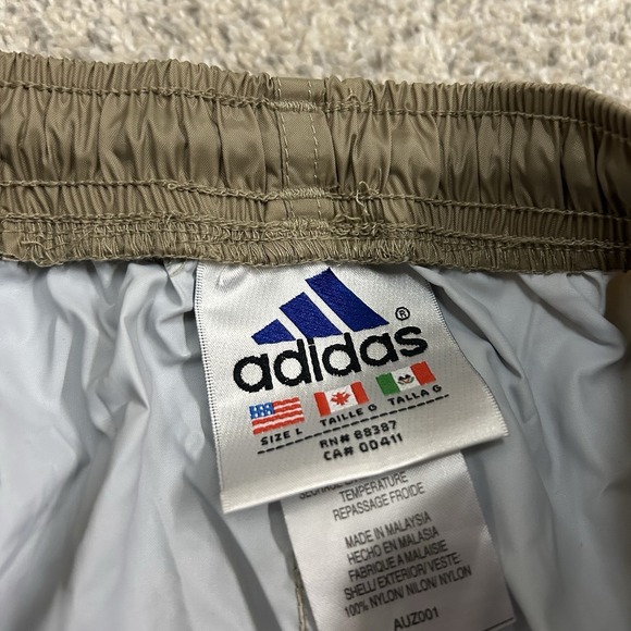 Vintage Adidas Track Pants Mens Large Brown Black Nylon Drawstring 31" Inseam - Picture 7 of 11